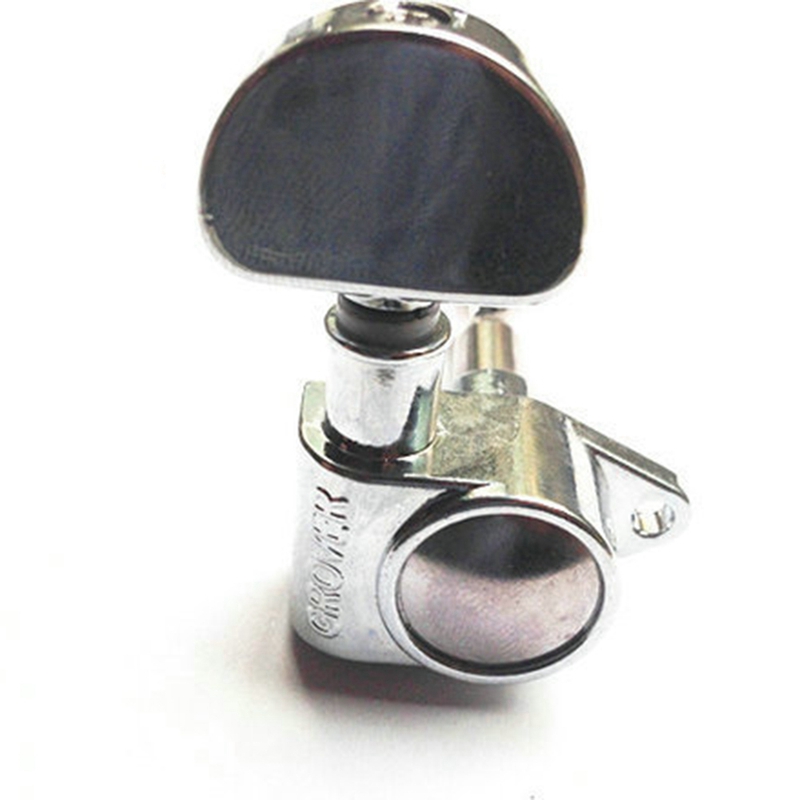 1Set Gitaar String Knop Grover Snaarwinder Gitaar Snaar Tuning Pegs Toetsen Tuners Machine Heads Volledig Gesloten Zilver