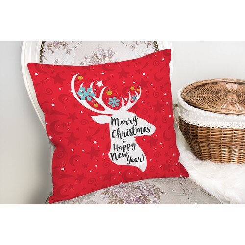 Loja de rapidez feliz natal veados padrão decorativo travesseiro capa almofada fronha sofá decoração para casa 2020 para el hogar kerst