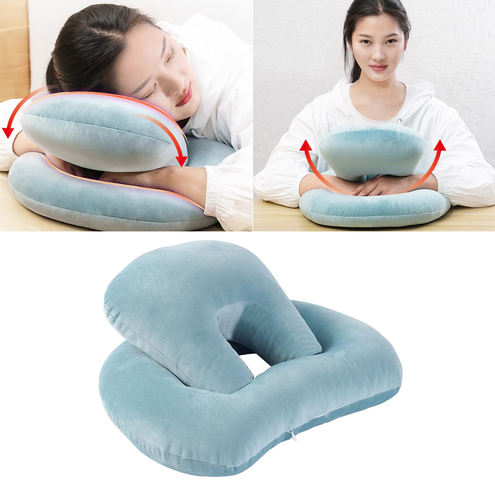 Multi-Functional Octopus Nap Pillow Neck Protector Support for Camping Desk: sea blue