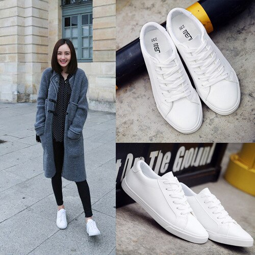 Flade sko kvinder sneakers fritidssko kvinde snøre hvid sneaker kvinder flade komfortable zapatillas mujer tenis feminino