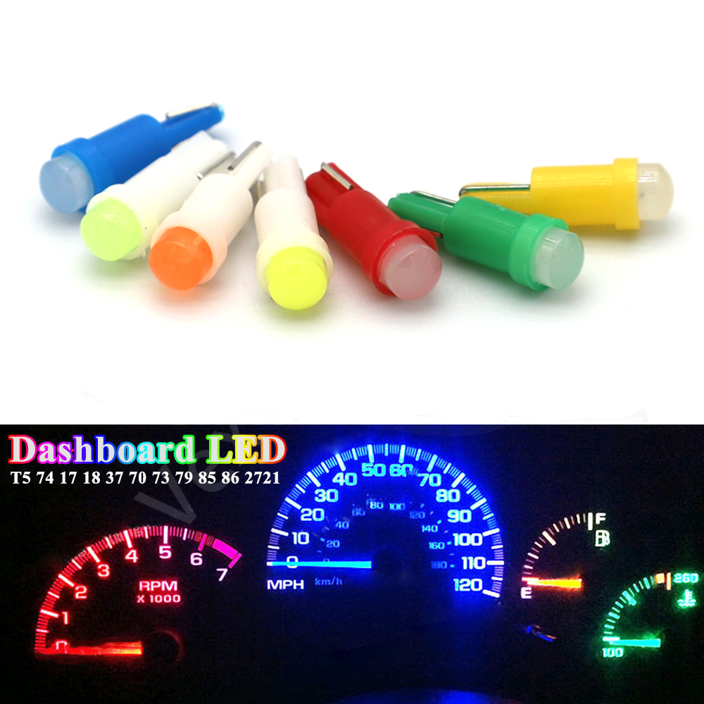 Luz LED T5 para Interior de coche, Bombilla de cuña lateral, superbrillante, 10/20 LED, w1.2 W, W3W, 4014 unidades