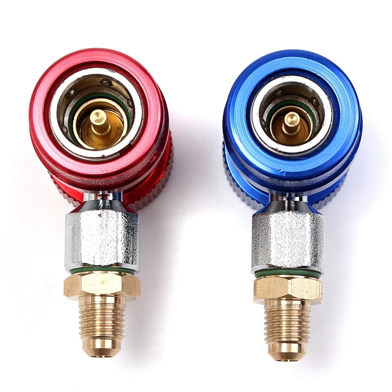 Adaptador de coche R134 conector rápido de baja presión y adaptador de válvula de alta presión herramienta de aire acondicionado accesorios