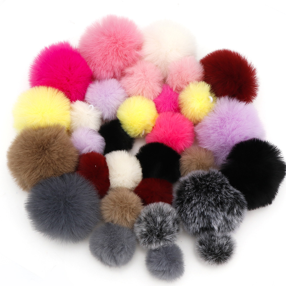 10 stk / posere 3-6cm pomponger fluffy plysjball mykt kunstig hår ball farge pompong diy sko lue bag klestilbehør