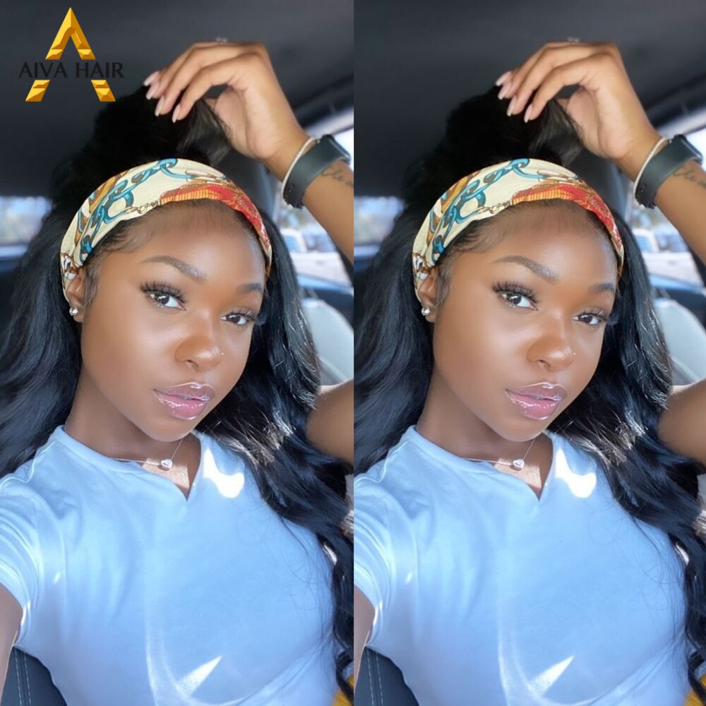 AIVA syntetyczny brak koronkowa peruka tanie pałąk peruki ciało fala syntetyczny pałąk peruka peruki termoodporne dla czarnych kobiet
