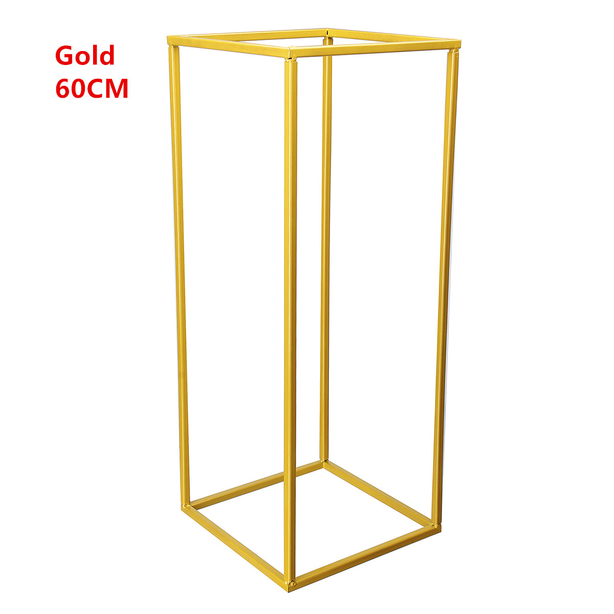 Dekoration rekvisita rostfri järn konst blomsterställ bröllop vaser kolonn stativ event golv festhållare avtagbar mittstycke: Guld 60cm