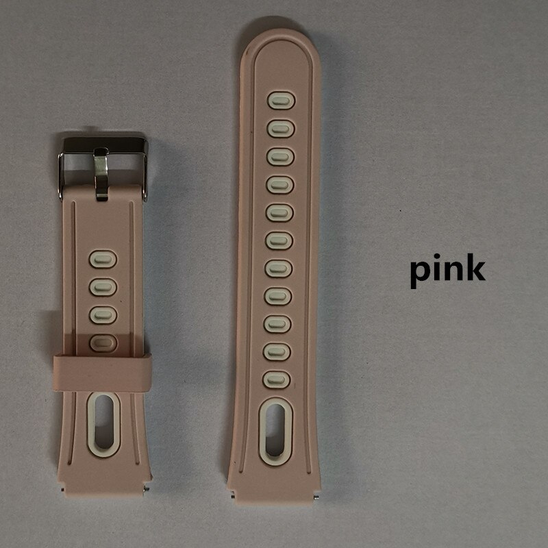 100% original strap 20mm width for smart watch P68 smart watch P70 smart watch P80 smart bracelet silicone strap steel strap: pink Silicone strap