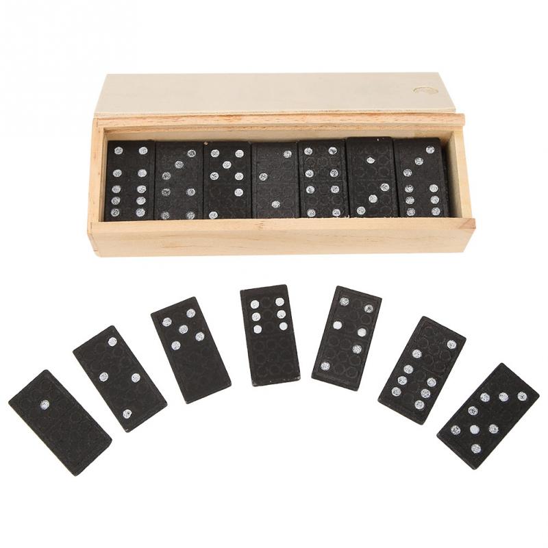 28 stk/sæt domino brætspil i træ til børn rejser sjovt bordspil domino legetøj børne børn pædagogisk legetøj
