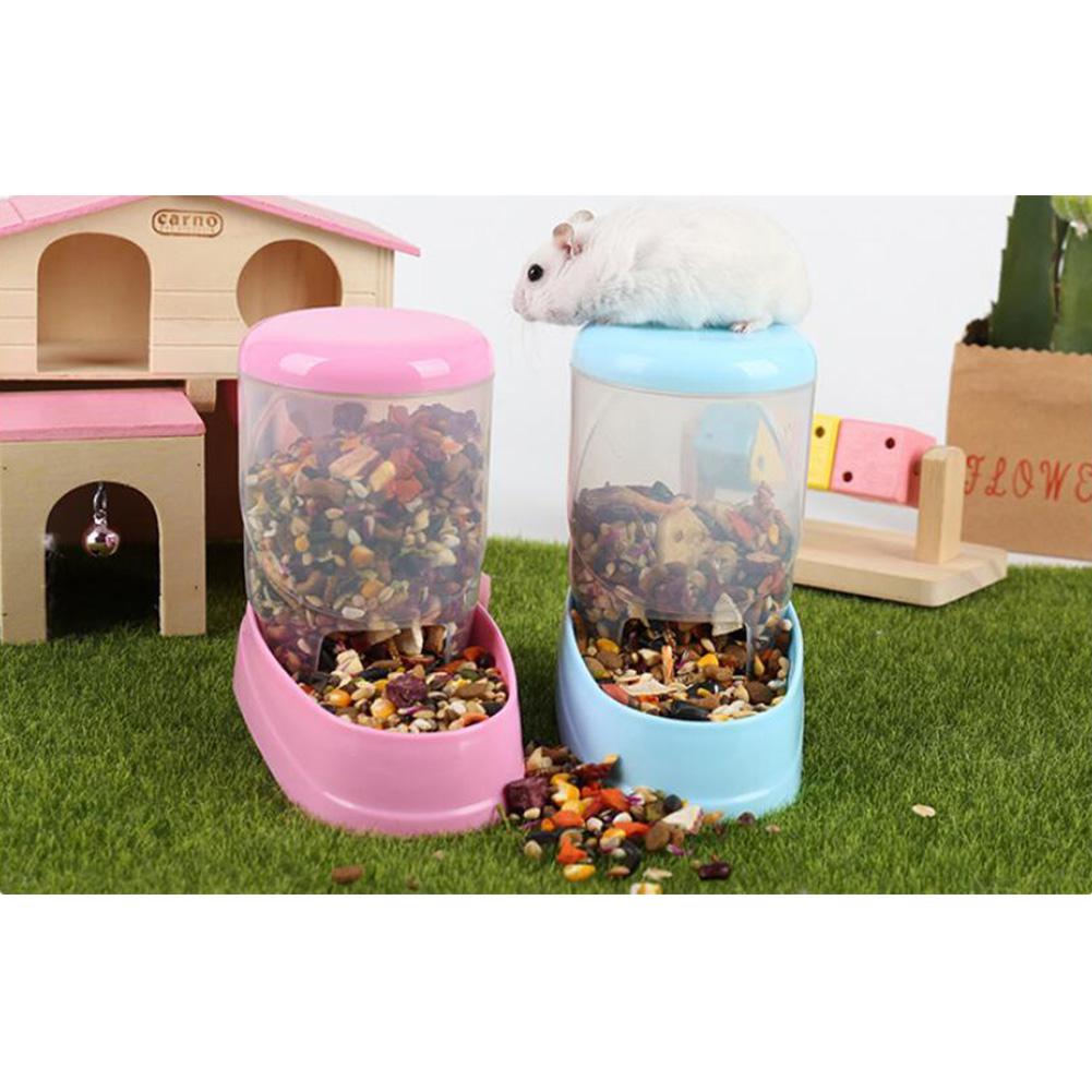 Hamster kanin foderautomat foderautomat til foder til kæledyr plast automatisk kæledyrsfoder til hamster marsvin madskål