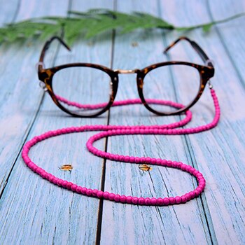 MOND MÄDCHEN Nicht-Unterhose 4MM Perlen Brillen Kette Sonnenbrille Halfter Halskette Lesebrille Schlüsselband Brillen Schnübetreffend Brillen Halfter: Rose