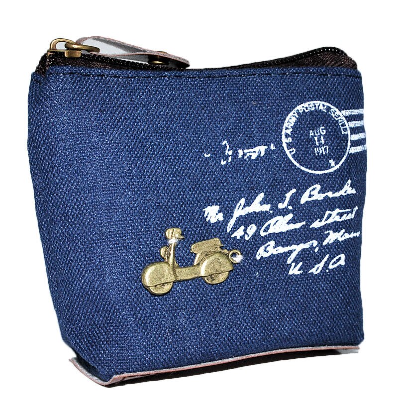 Classic Pen Pencil Bag Case Canvas Lovely Lady Girl Vintage Coin Bag Purse Wallet Card Case Zipper Words Handbag Girl: 7