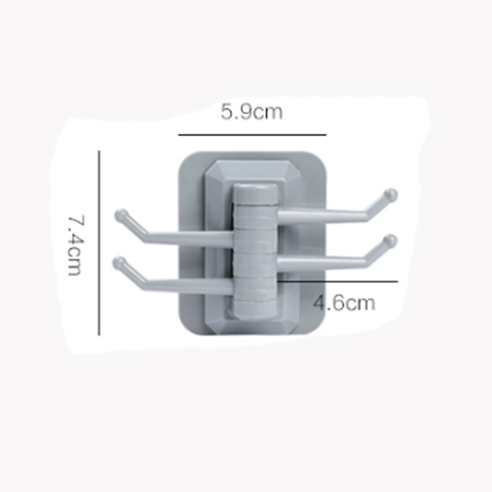Gancio girevole da parete per cucina, bagno, portasciugamani, senza viti e ganci appendiabiti 4- binari
