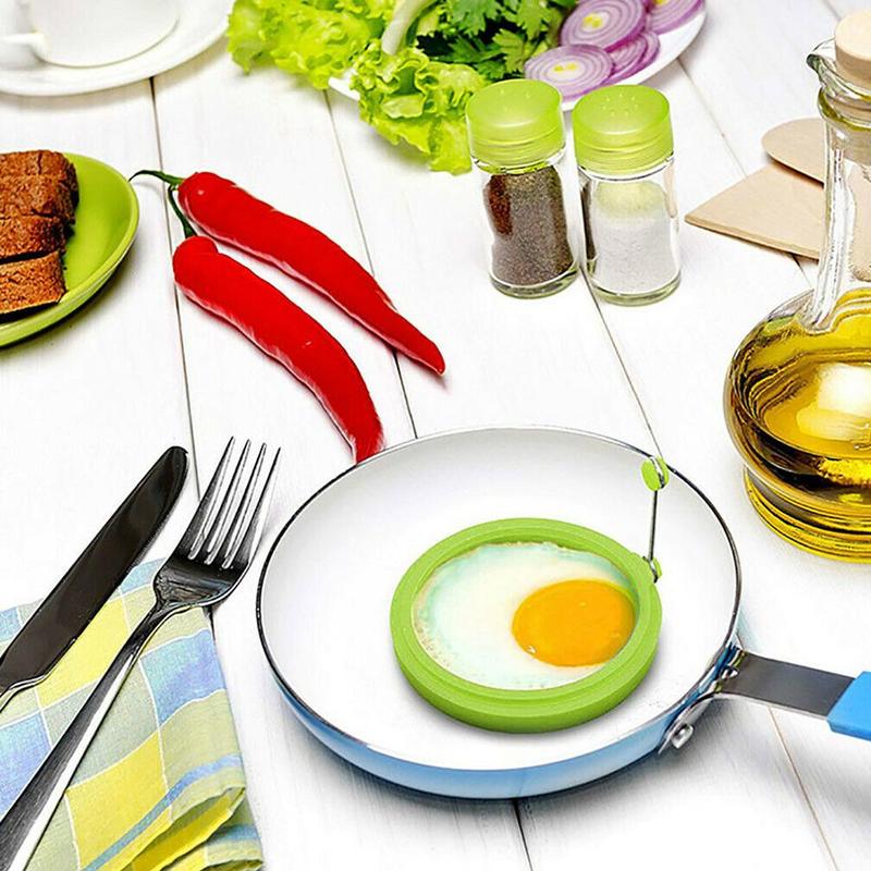 Silikon stekt ägg pannkaksring omelett stekt för matlagning formare ugn form panna stekägg kök runt frukost ägg  n0 h 0