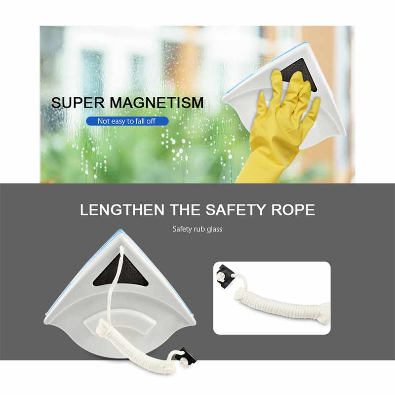 Justerbar dobbeltsidet glasrenser magnetisk børste vinduesglasbørste til vask af husholdningsrengøringsværktøj