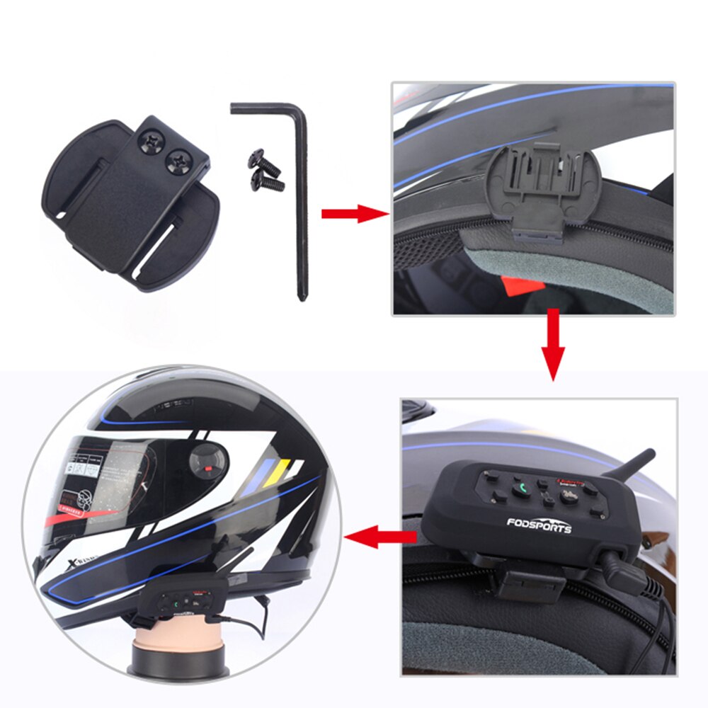 2pcs Clip Suitable For Fodsports V6 V4 Motorcycle Helmet Intercom Wireless Bluetooth Headset Accessories Intercomunicador Moto