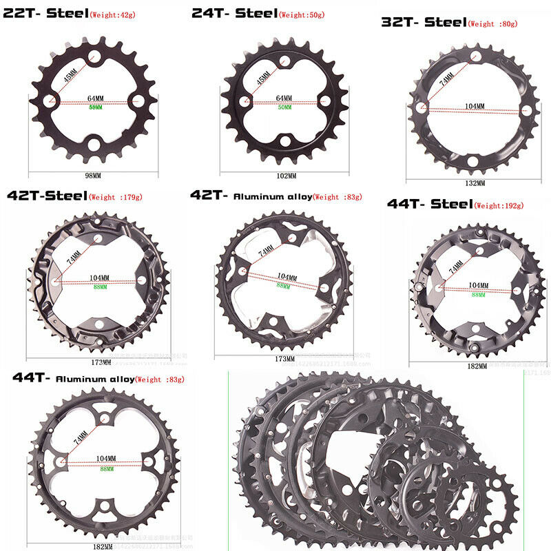 Bicycle 22/24/32/42/44T Sprocket Repair Cranksets Chainring Guard Protector