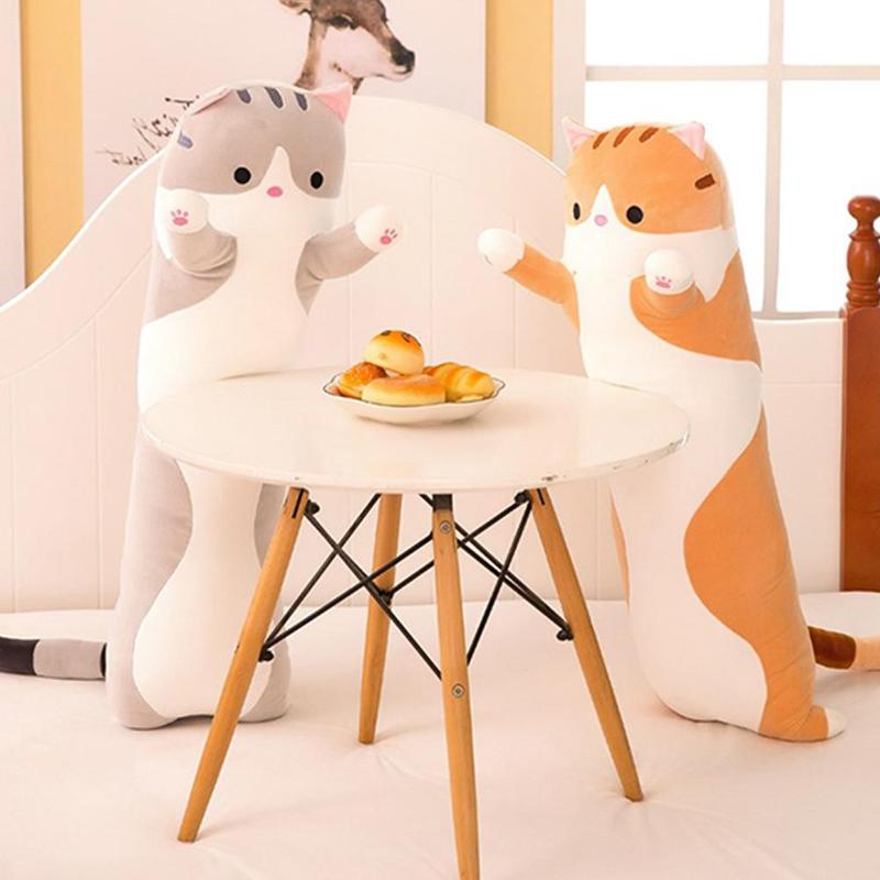 1pc 50cm Kawaii Katze Spielzeug Kissen Faul Person Schlafen Weichen Plüsch Puppe Puppe Lange Kissen Für freundlicher kissen Kissen Büro L O2I0