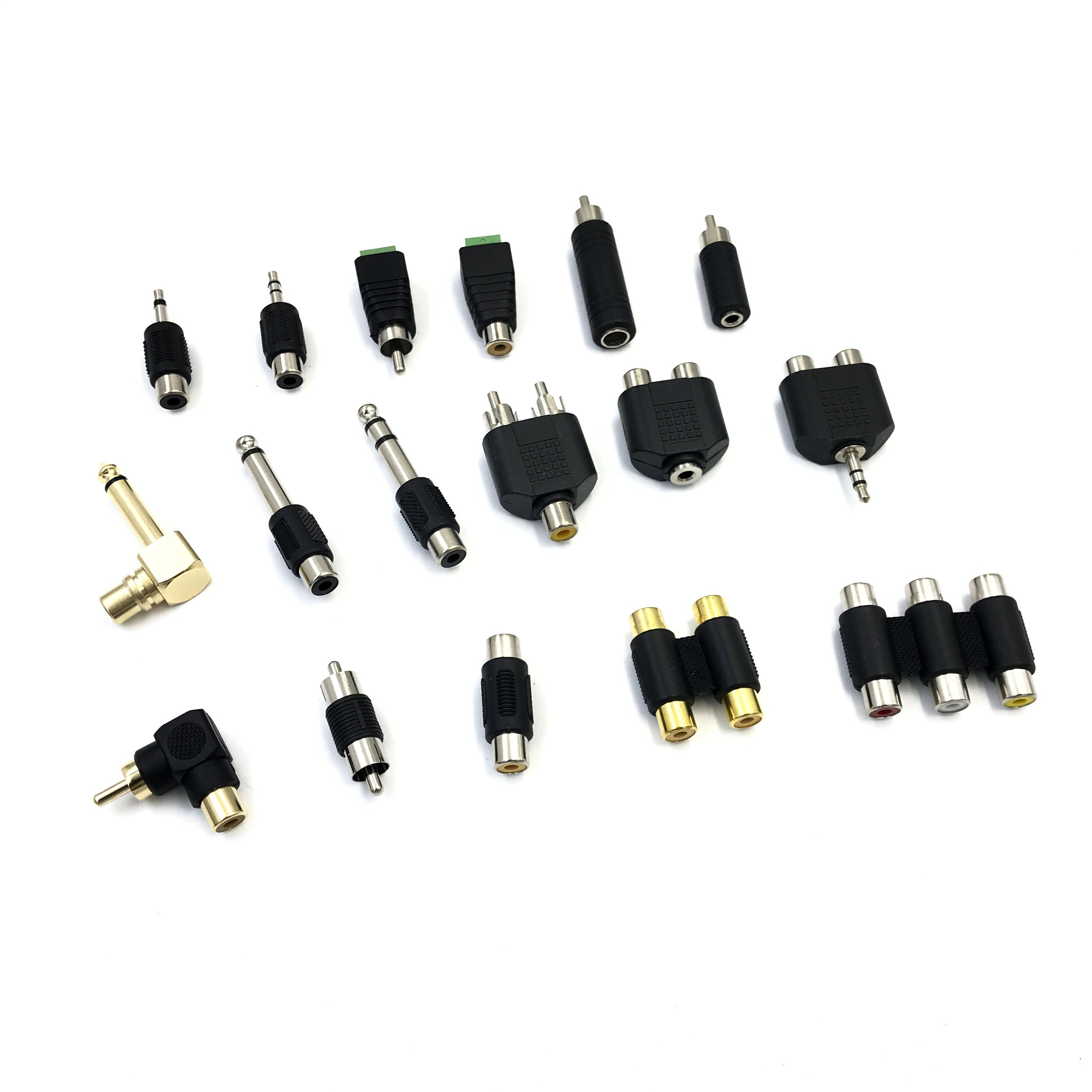 17 types d'adaptateurs RCA connecteur de prise Audio RCA mâle femelle à RCA 3.5mm 6.35mm mono stéréo mâle femelle