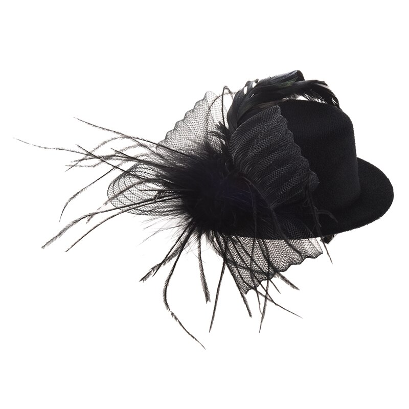 1 st organza slöja folie hatt mini topp hatt hårklämma & 1 st organza vår hatt hatt hårklämma blå