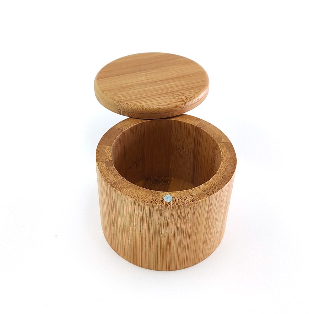 Bamboe Ronde Zout Doos Met Magneet Keuken Bamboe Pot Bamboe Kan Bamboe Container Gebruikt Voor Thee Of Koffie Of Suiker: Default Title