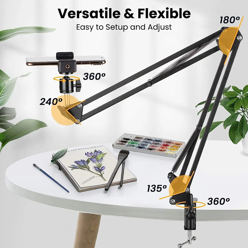 FANGTUOSI Tripods Phone Camera tripod Table Stand Set Photography Adjustable With Phone Holder For LED Ring Light