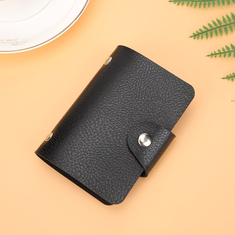 1 sztuk PU skóra miękka posiadacz karty kolor wielu posiadacz karty mężczyzna i kobieta pojemnik na kartę bankową proste podróży jednolity kolor mały prezent: Black A24