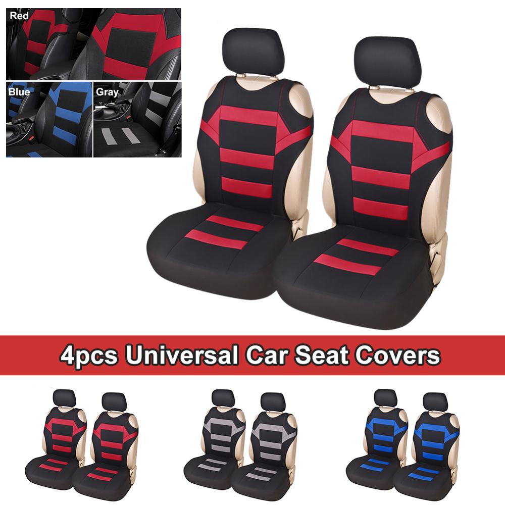 Fundas universales para asiento de coche, accesorios interiores de esponja de malla de Cubiertas de asiento delantero, de camiseta para coche/camión/furgoneta 4 Uds.