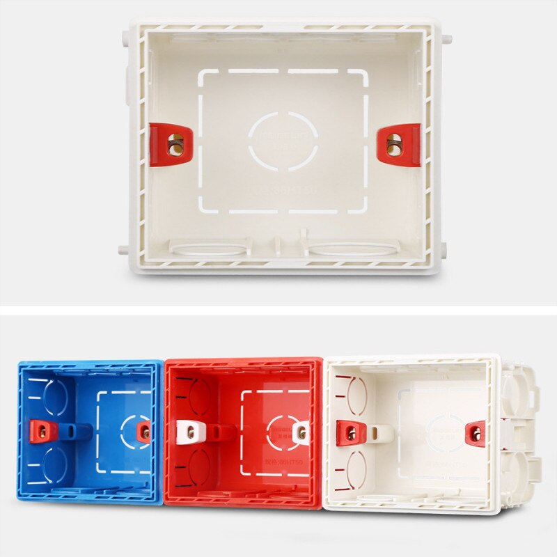 Atlectric Mounting Box Cassette Switch Socket Junction Box Hidden Concealed Internal Mounting Box Type 86 White Red Blue Box