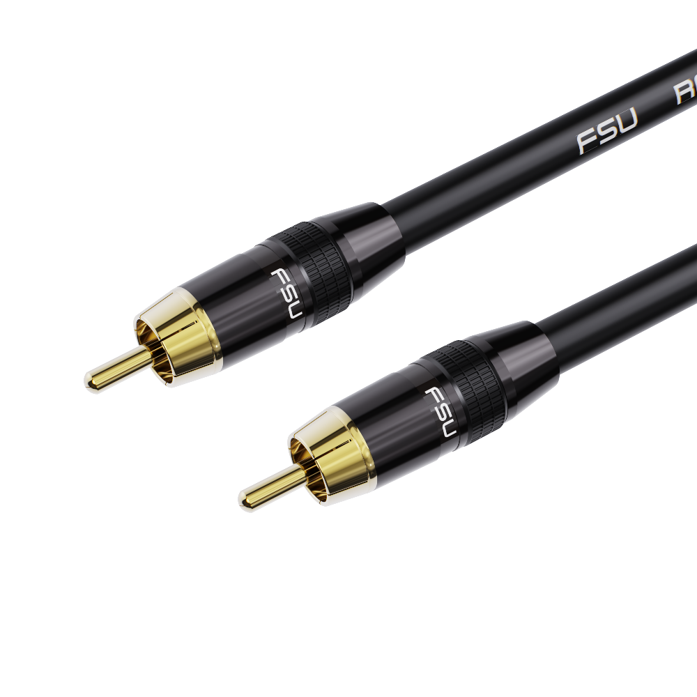 Digital lyd koaksial rca-kabel spdif-kabel premium stereolyd rca til rca-hann høyttaler hifi subwooferkabel av  tv 1m 2m 3m 5m: Svart / <= 0.5m