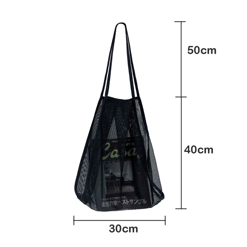 Hylhexyr Women's Shoulder Bag Mesh Totes Net Beach Bag Foldable Handbag Fruit Grocery Shopping Bags Large Capacity