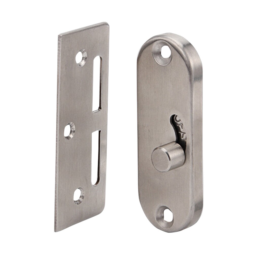 Universal Bolt Sliding 90 Degree Stainless Steel Anti Theft Barn Door Lock Bedroom Buckle Right Angle Curved Rust Proof Home