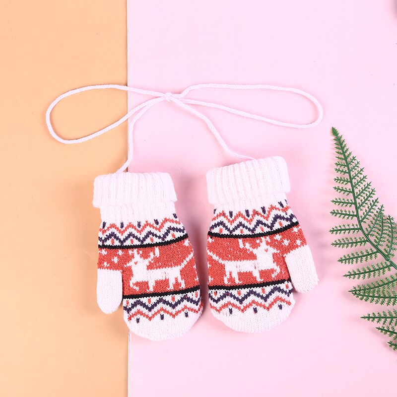 Inverno grosso quente luvas de natal para crianças crianças luvas de lã de malha corda da criança 5-10y meninos da menina das crianças: 06