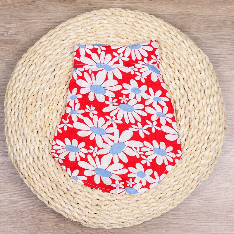 T-shirt à deux pattes en coton avec imprimé de chrysanthème pour chien, gilet d'été à boutons, produit pour animaux de compagnie, fournitures pour chiens, nouveauté: Rouge / XL