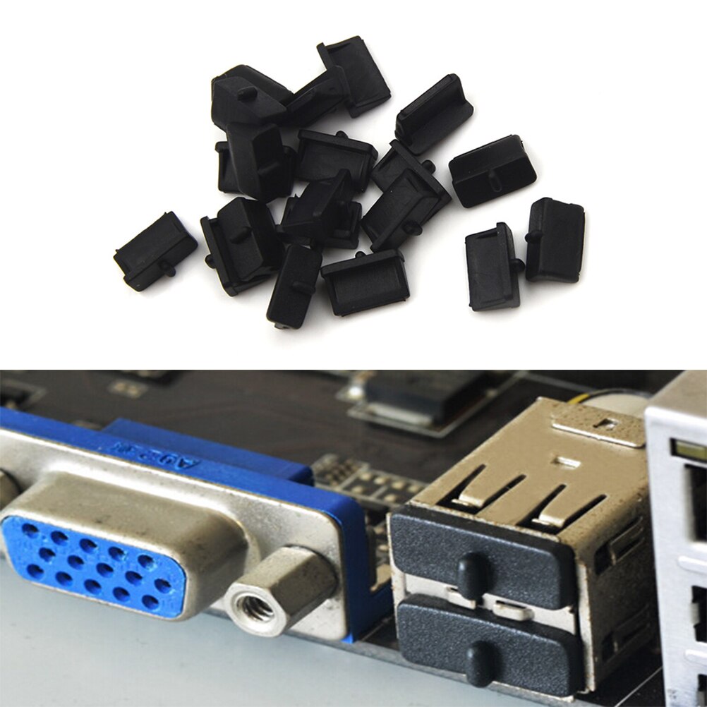 20Pcs coperchi porta USB spina antipolvere porta di ricarica USB protezione durevole nero per PC Laptop tappo coperchio spina USB