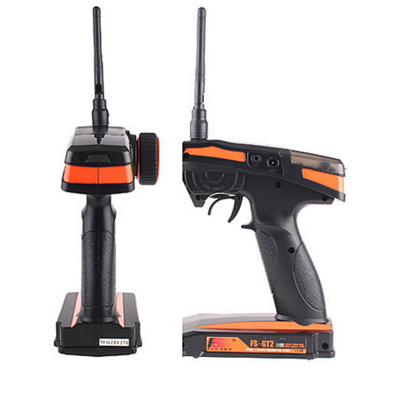 Flysky-transmisor de FS-GT2 con 3 canales, modelo de Radio, transmisor Digital para coche y barco a control remoto, 2,4G, 2 canales, receptor de FS-GT3E