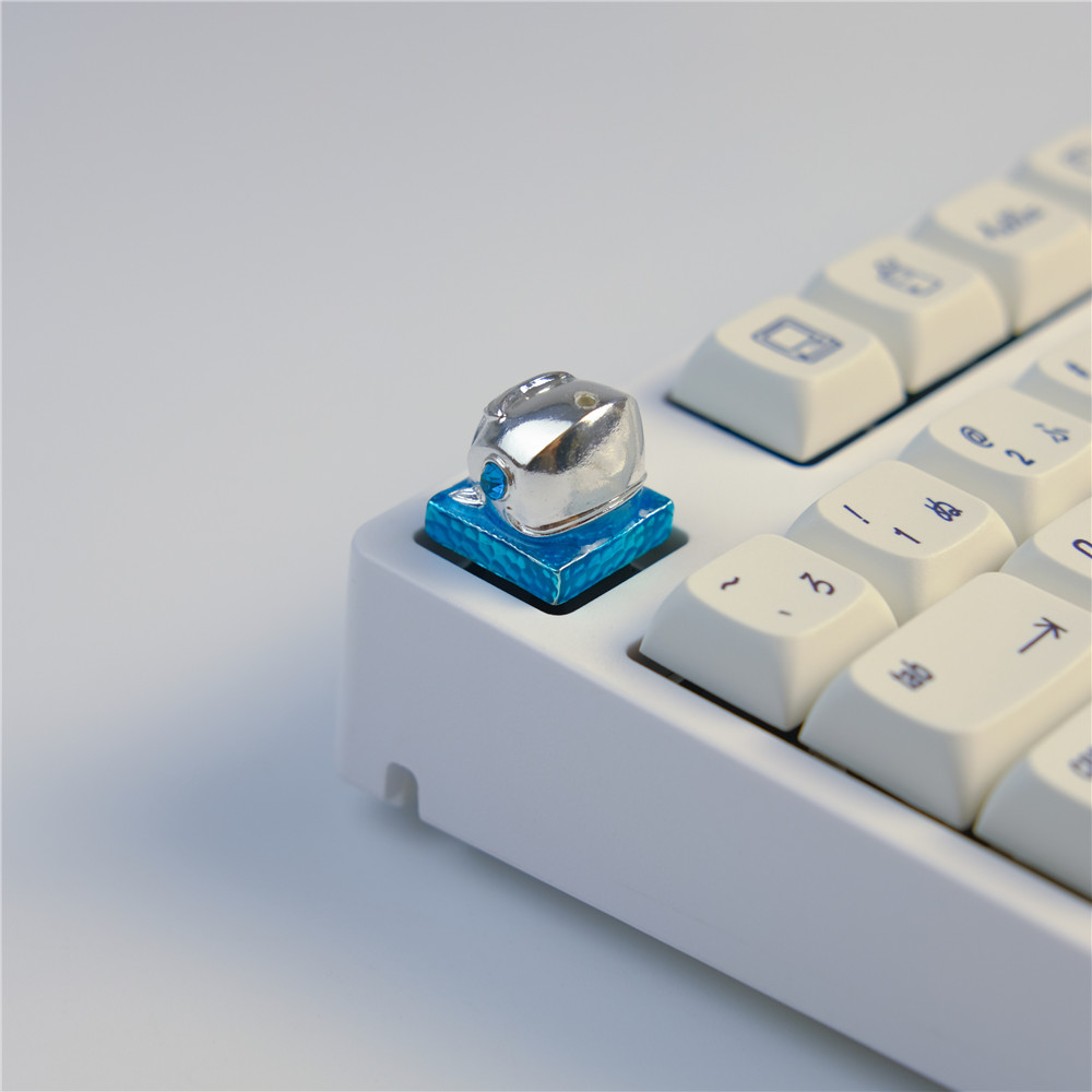 Metal ESC Keys Whale Artkey DIY Keycaps Cross Axis Mechanical Keyboard Keys For Cherry Switch Kailh Gateron Switches