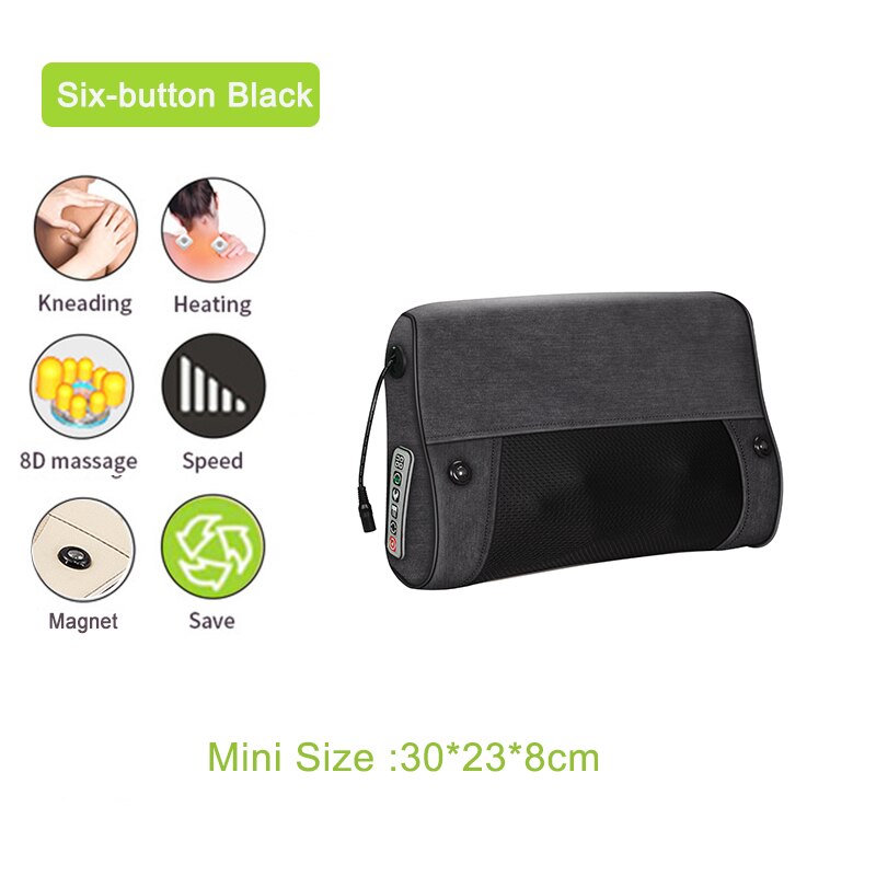 Ogamacrius 2 In 1 Massage Kussen Warmte Shiatsu Apparaat Elektrische Cervicale Gezonde Body Ontspanning Massage Voor Nek Massager: PB6M