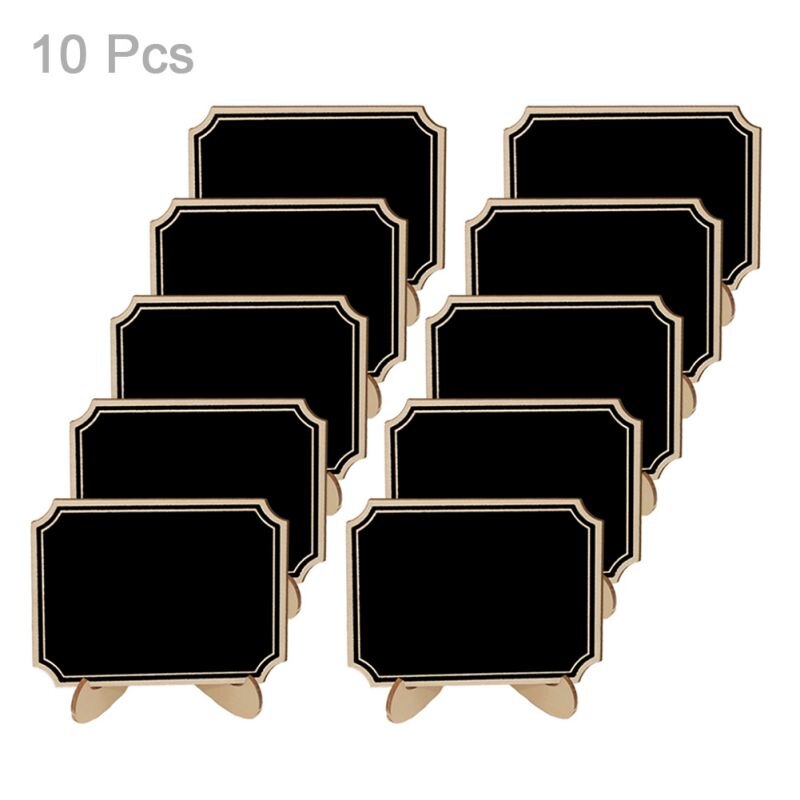 Mini Chalkboard Signs Easel Stand - 10 Pack Wooden White Framed Chalkboard Labels With Easel Stand, Blackboard .: 3