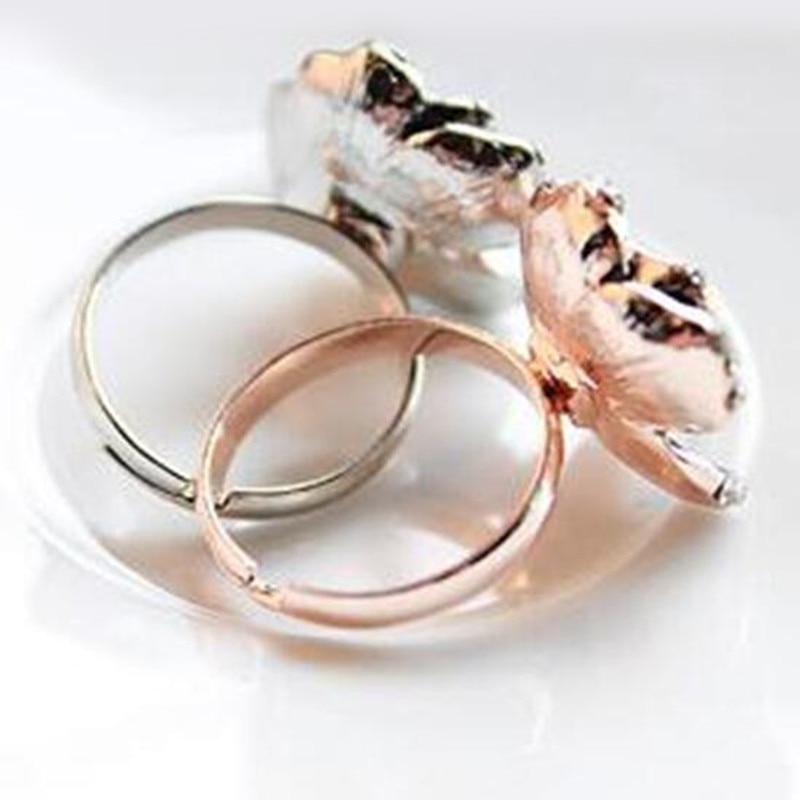 Schmuck Ringe Schwarz Rose Blume Öffnung Ringe Index Finger Verstellbare Ringe Für Frau Mädchen