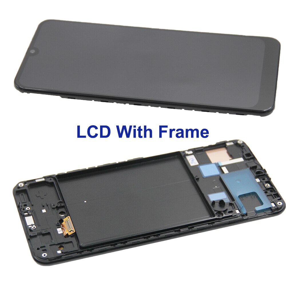 6.4 & #39 ;& #39 ; skjerm for samsung galaxy  a30 a305/ ds  a305fn a305g a305gn a305yn lcd berøringsskjerm digitizer med rammemontering