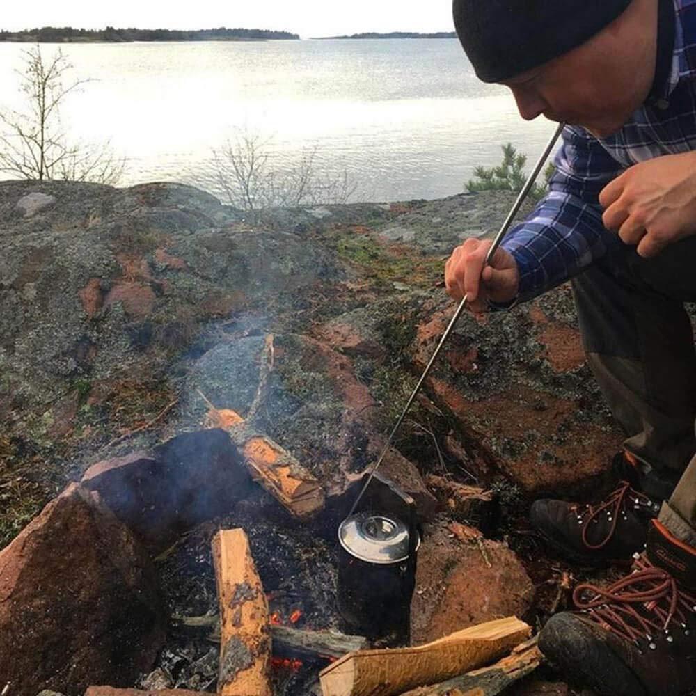 Yfashion Stahl Gebläse Rohr Gebläse Tasche Gebrüll Camping Feuer Werkzeug Versenkbare Blasrohr hoch Geschwindigkeit Tragbare 8 Abschnitte