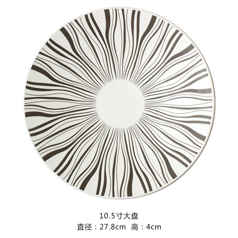 Geometric Pattern Dinner Plate Ceramic Printing Dish Pasta Dessert Dishes And Plates Pratos De Jantar: 2