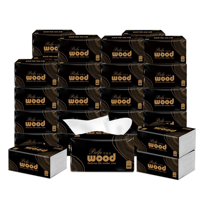 6 påsar toalettpapper av trä 4 lager utan kemiska handdukar papper 70 ark 17 x11.5cm 667d