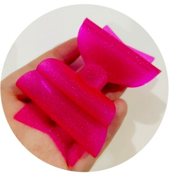 3,5 zoll Wasserdicht Prinzessin Griffe Gelee BöGen Haar BöGen Haarnadeln tanzen Party Bogen Haar Clip matt Strukturierte funkeln BöGen: heiß Rosa
