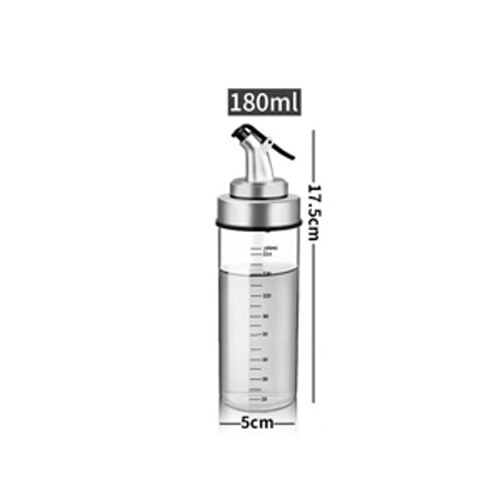 Madlavning krydderier flaske dispenser sauce flaske glas opbevaring flasker til krydderi glas olie spray eddike køkkenredskaber: 180ml