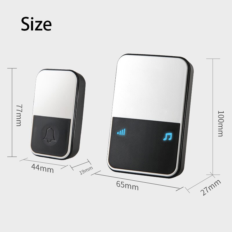 Wireless Doorbell Smart Ring Loud Chime Pager Welcome Household Long-Distance Electronic Home Security Button Timbre Door Bell