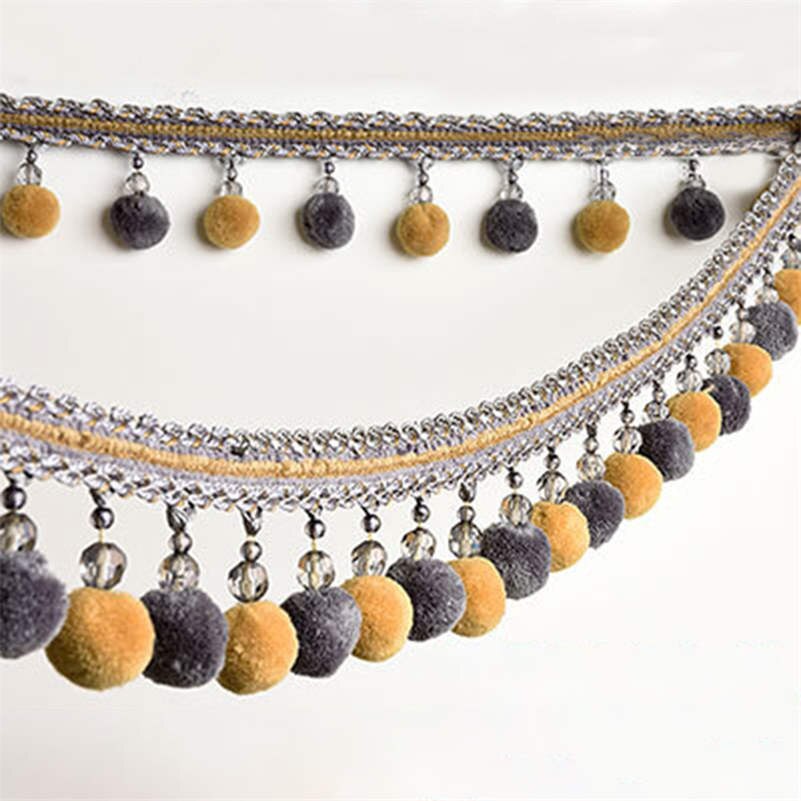 1M Pom Pom Bobble Trim Fringe Gordijn Naaien Sofa Kwastje Ballen Rand Kralen Lint Bobble Rand Bekleding Ambachten: 13