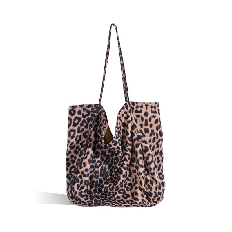 MABULA Übergröße Herbst Leopard Patern Tote Schulter Taschen Große Kapazität Wiederverwendbare Einkaufstasche Eco Freundliche Handtasche: SZ00320