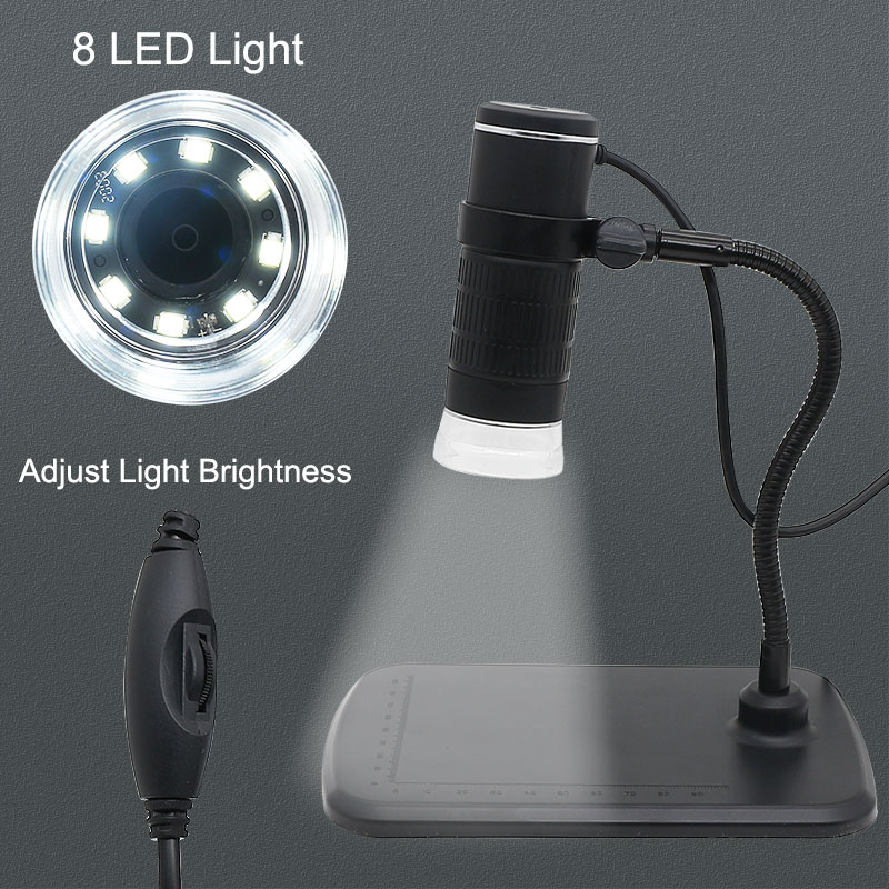 USB Microscope 1000X 3 IN 1 USB Digital Microscope Support TypeC Android PC Electron Microscope Built-in 8 Adjustable LED lights