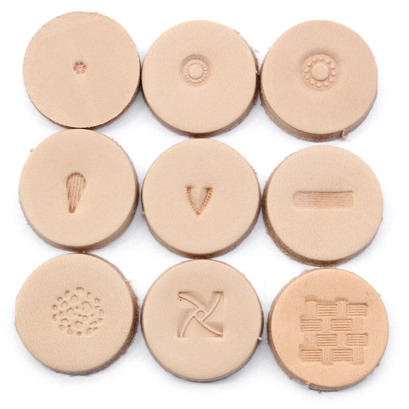 Leather Stamp Tool Engraving and Embossing Tools Different Shape Stamp Punch Set Saddle Making Tools for Leather Craft Working