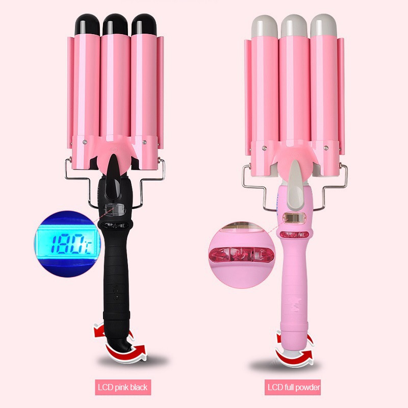 3 Vat Krultang Wand 25Mm Haar Waver Curler Iron Triple Barrels Haar Zwaaien Styling Gereedschap Krimptang Voor diepe Golven